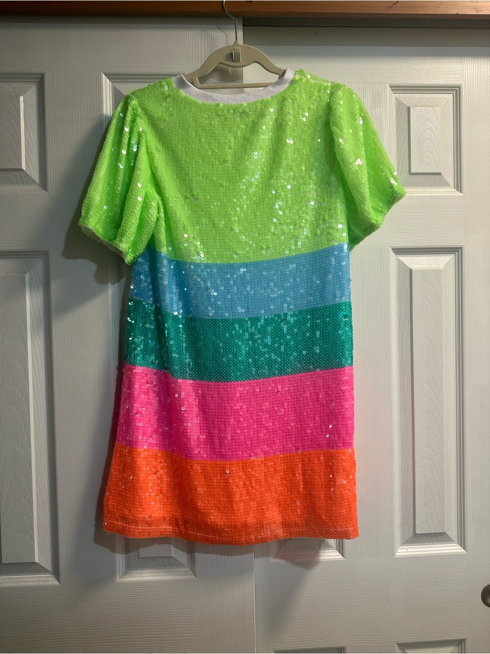 Neon Multicolor Sequin Mini Dress - 'It's My Birthday' - Picture 2 of 3